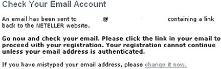 NETeller アカウント登録〜パスワード＆セキュリティセクッションの登録後次画面